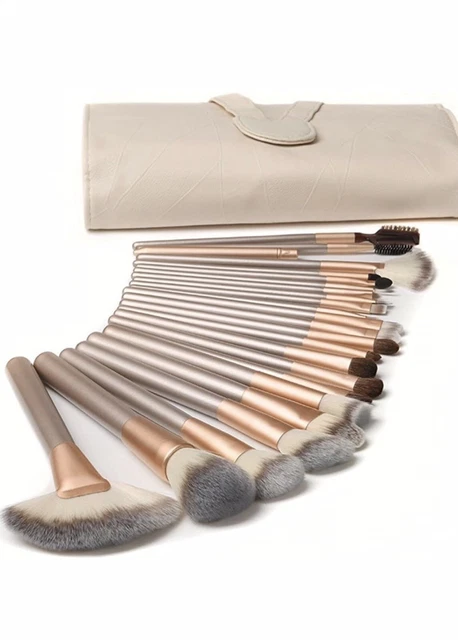 18 Pennelli Trucco Set di Pennelli Trucco Con Custodia da Viaggio professionali 3