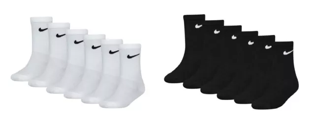 Nike 3 Pair Lightweight Cotton Crew Socks Sports Socks Child/Junior Sizes 6-1 Uk