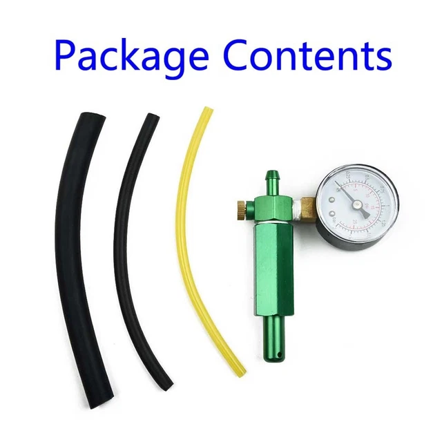 Kit Testeur De Fuite Carburateur 57-21-1 – Manomètre 0-200 KPa, Avec 4 Tuyaux Carburant De Différents Diamètres