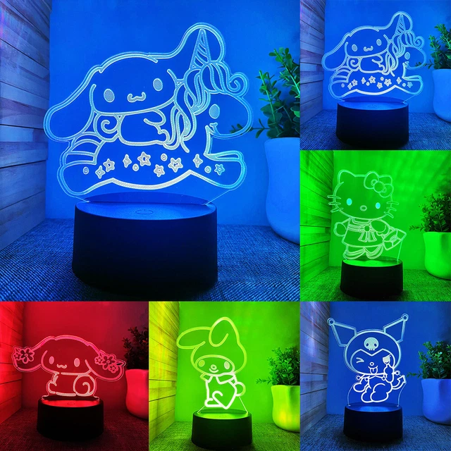 SANRIO KAWAII NIGHT Light Kuromi Melody Hello Kitty 3D Desk Lamp 7 Colors Change £8.54 - PicClick UK
