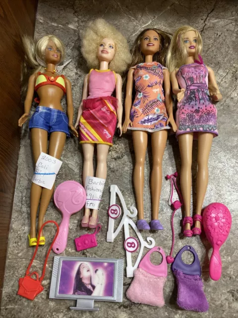 Lot of 4 Mattel Barbie dolls, 1990s? 2000’s? Dressed & Accessories