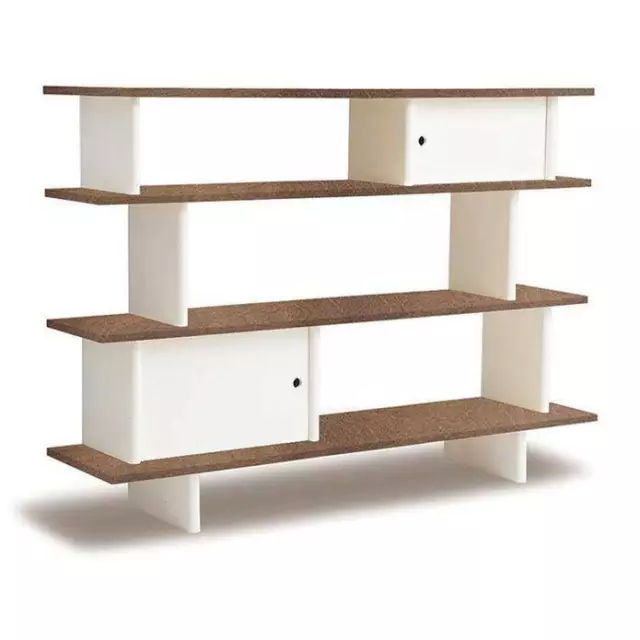 Ouef mini library in walnut & white - kids furniture 