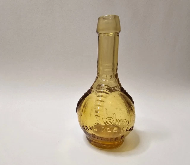 Vtg Wheaton 3 Amber Glass Ball N Claw Bitters Bottle Indian Drug , No Lid