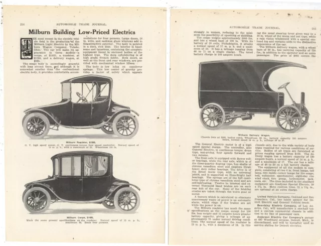 1915 Milburn Light Electric Story & Pics: Milburn Wagon Co. of Toledo, OhiO