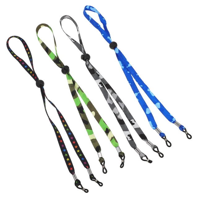 4 piezas Collar Soporte para Gafas Cuerda Poliéster Correa de Cable Elástico