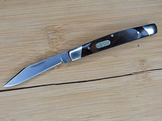 BUCK Knife 379 Solo Single Clip Blade Wood Handles 2016 Model Nickle Bolsters