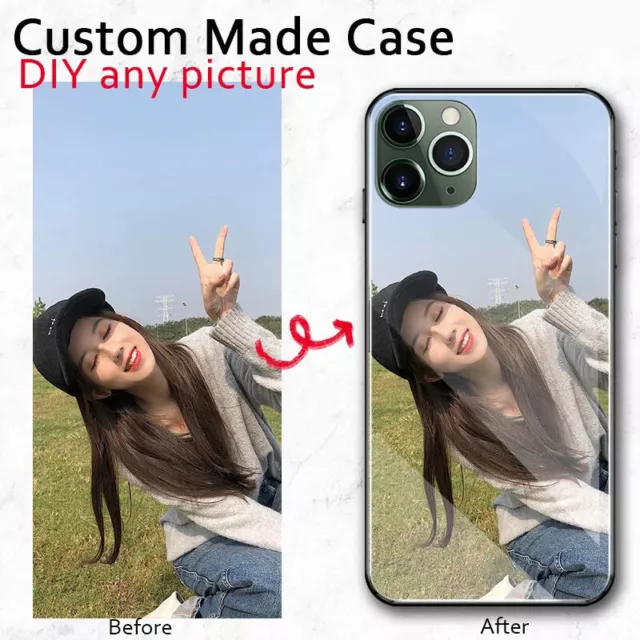 Customized DIY Tempered Glass Phone Case Personalized Picture iPhone + Samsung