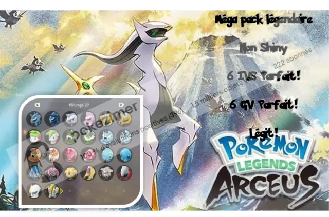 Mega Pack POKEMON 26 LEGENDAIRE Non Shiny 6IV 6GV - Pokémon LEGENDE ARCEUS