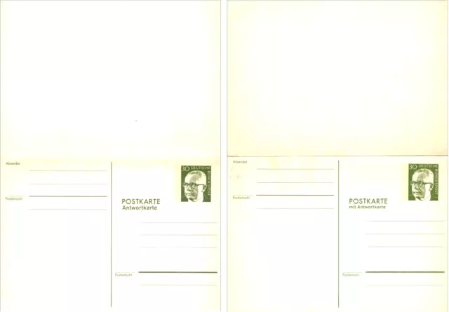 Germany 1970's Gustav Heinemann 30pf Postcard & Reply Card Postal History 1 Item