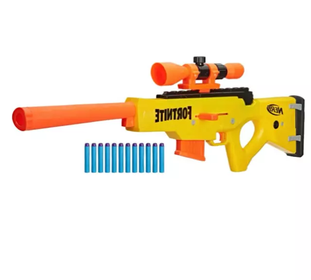 NERF FORTNITE BASR-L TOY SNIPER RIFLE Dart BLASTER W 6 Rd Mag NO SCOPE