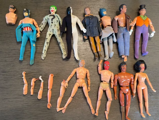Huge Lot of Original Mego Parts Figures Accessories Marvel  DC Star Trek Batman