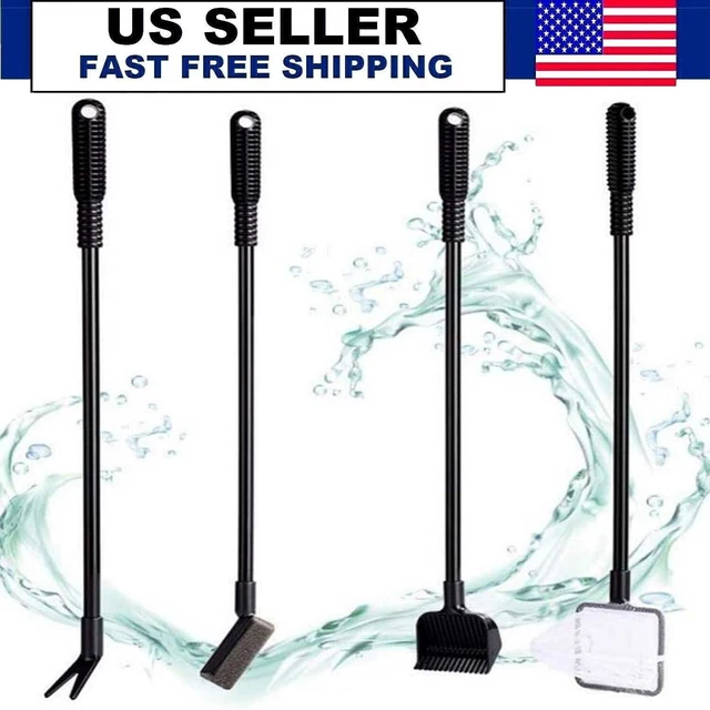 4 In 1 Aquarium Cleaning Tool Set Fish Tank Glass Algae Cleaner Clean Brush net