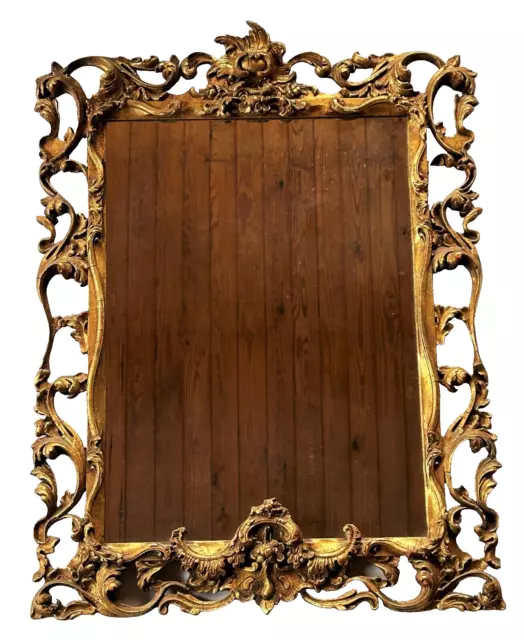 Fine Antique 18th Century Style Carved Giltwood Floral Wall Mirror- Old Georgian