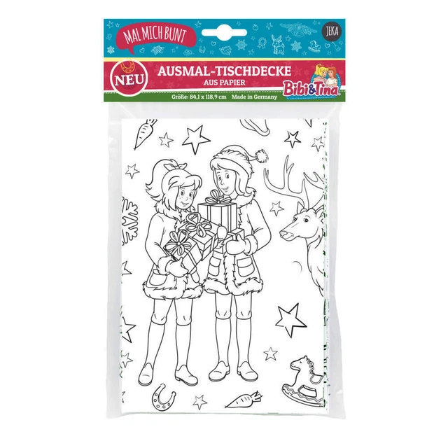 Mal Mich Bunt Ausmal-Tischdecke aus Papier Bibi & Tina Weihnachten Stück 2021