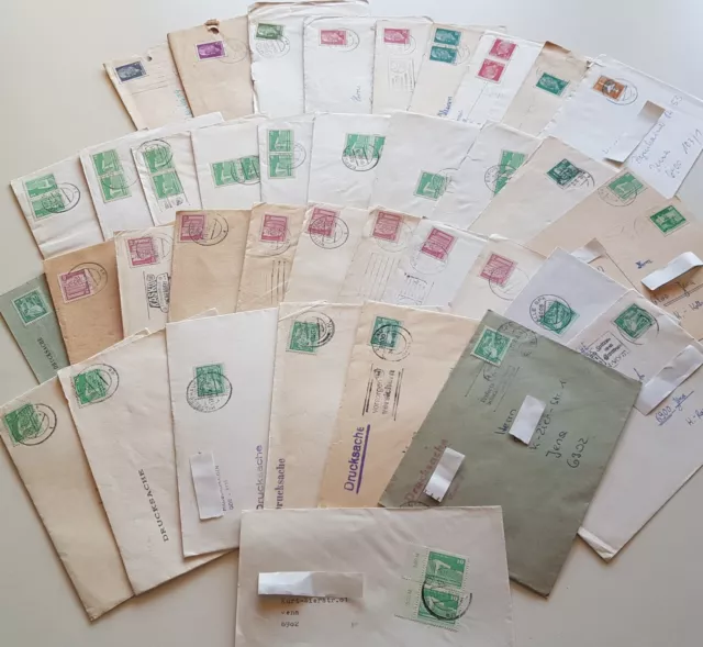 DDR Sammlung Briefe Postkarten EF MeF Einzel- Mehrfach-Frankatur Dauerserie #015