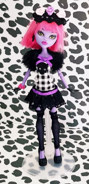 Monster High OOAK doll in handmade black gingham outfit & skull trims all INC.