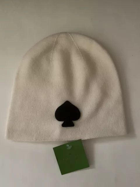 Nwt-Kate Spade New York Cream/Black Spade Beanie Hat~One Size