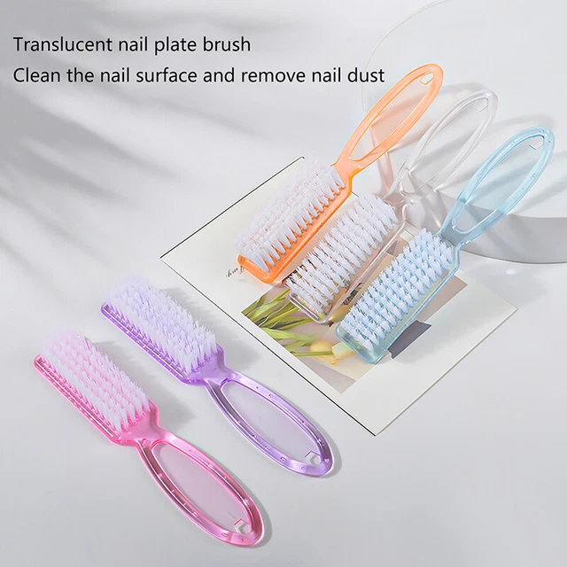Cepillos de uñas transparentes de mango largo suaves eliminar polvo cepillos de uñas ~~