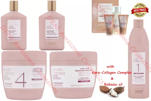 ALFAPARF Lisse Design Keratin Therapy (Kit,Mask,Shampoo,Oil,Cream,Conditioner)