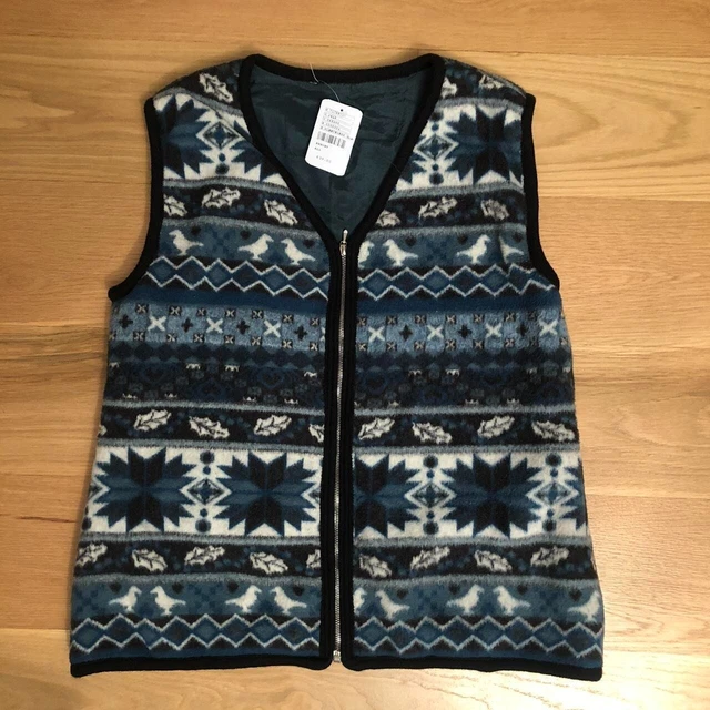 Vintage Patterned Zip up Fleece Body warmer gilet SMALL