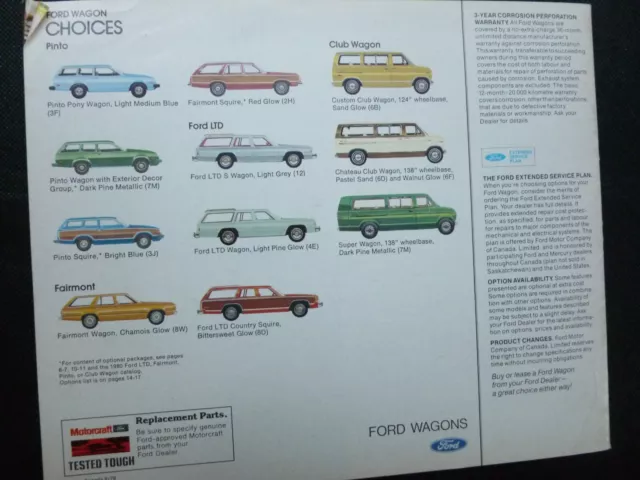 1980 FORD WAGONS Catalog Automobile Dealer Sales Brochure 2