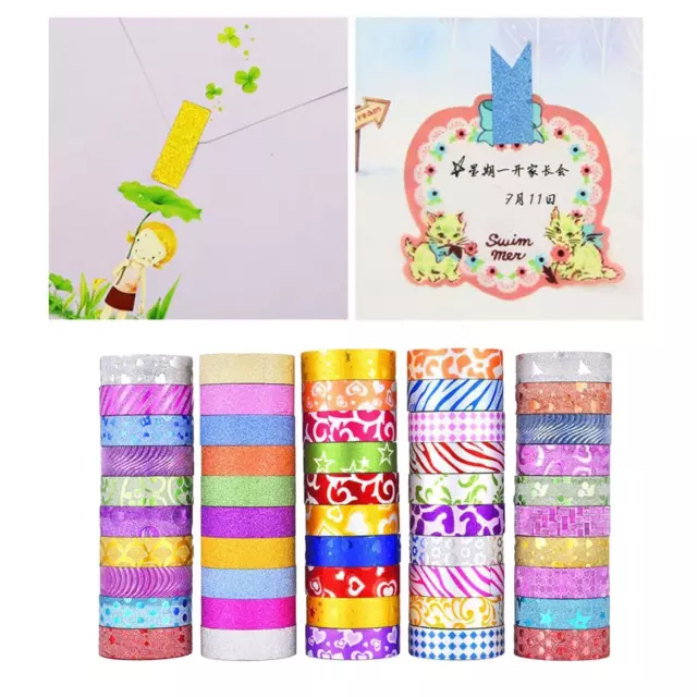 50 Rolls Washi Tape Set Girls DIY Decorative Tape Colored