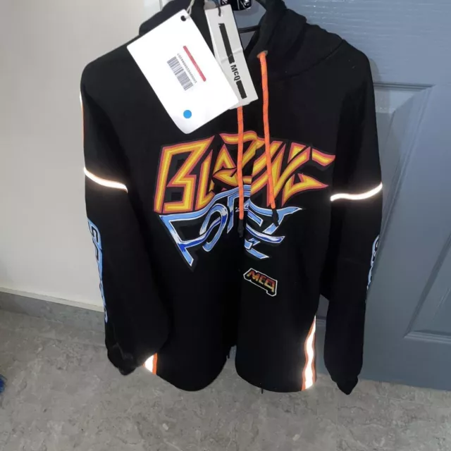 MCQ ALEXANDER MCQUEEN Blazing Force Black Oversize Hoodie M Fit