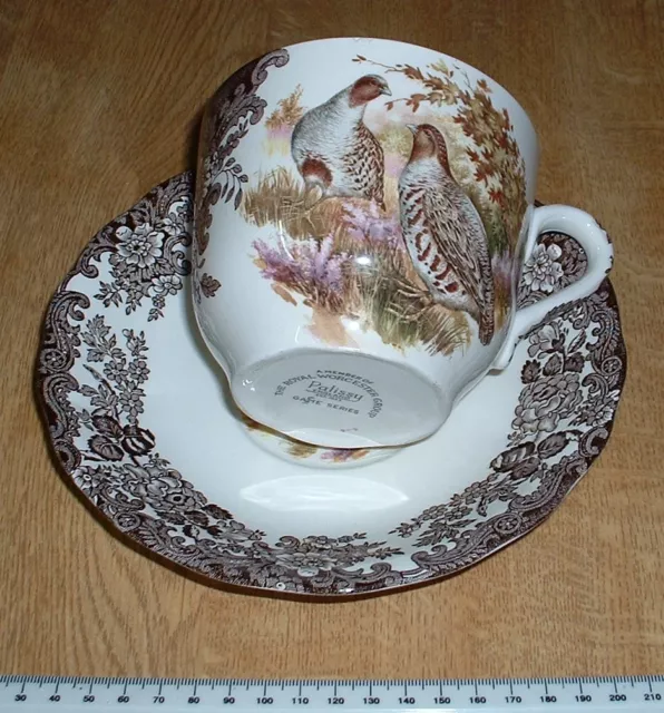 Royal Worcester PALISSY Cup & Saucer Vintage England Game Series  EST 1853