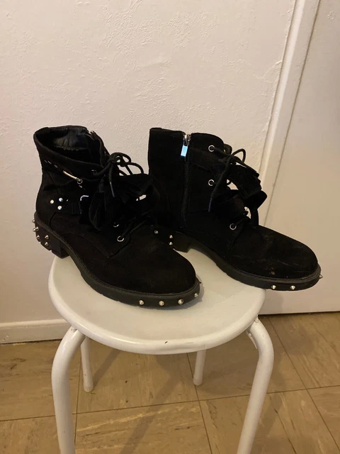 BOTTINES EN DAIM NOIR Femme POINTURE 38