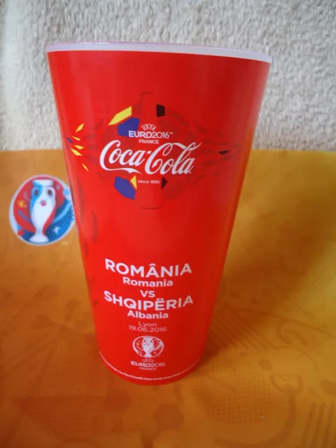 Coca Cola Fan Becher Rumänien - Albanien Match 25