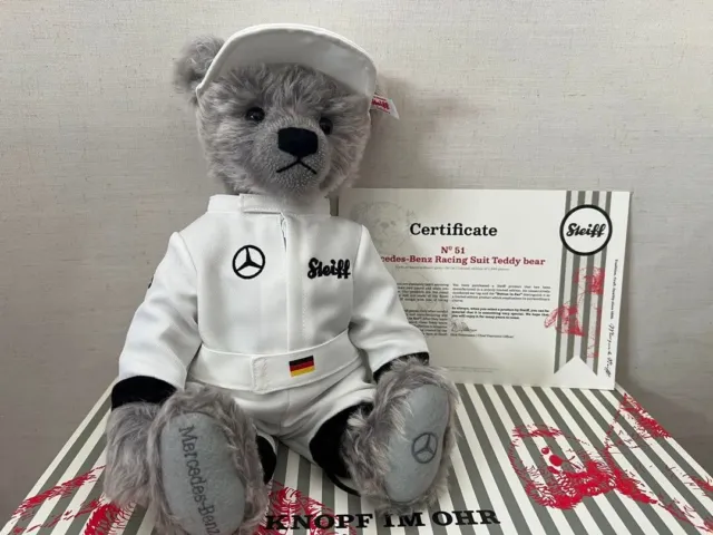 Mercedes  Benz Steiff racing suit stuffed toy teddy bear car Used