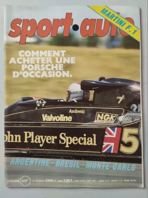 SPORT AUTO n°193 du 2/1978; GP Brésil/ Alpine V6/ Simca Rallye 3/ Monte-Carlo