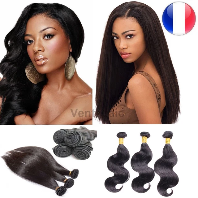 Extensions De Cheveux 100% Humains - Tissage Brésilien Qualité Remy 6A - 100g - Noir Naturel - Neuf Avec étiquettes