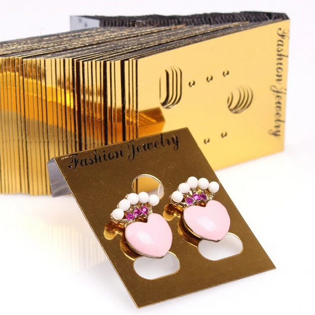 100x/Set Earring Ear Studs Hanging Holder Stands Display Hang Cards Show Gol^ob