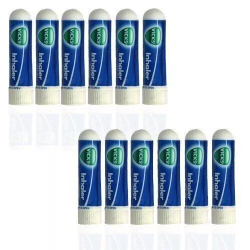 12 X Vicks-Inhaler-for-Fast-Relief-in-Nasal-Congestion-Blocked-Nose-Cold-Allergy