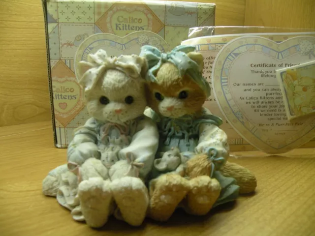 Calico Kittens - 627925 - Were A Purr fect Pair Figurine - Enesco - NIB