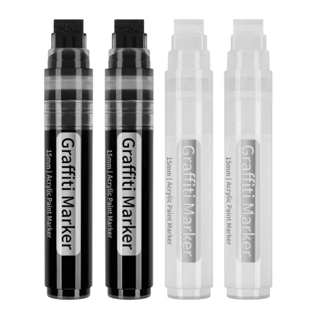 2pcs Graffiti Marker 15mm Wide Tip Large Acrylic Paint Pens for Drawing DIY