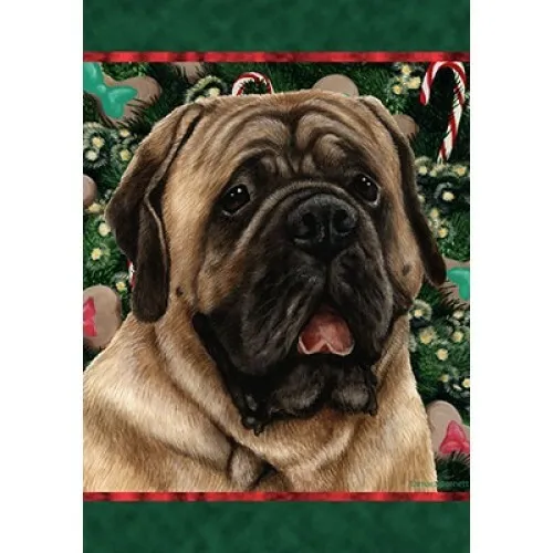 Christmas Holiday Garden Flag - Fawn Mastiff 141131