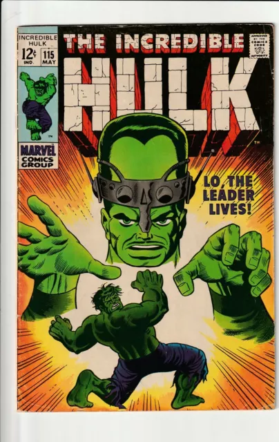 Incredible Hulk  #115  " LO THE LEADER LIVES"  / May 1969  / See Scans