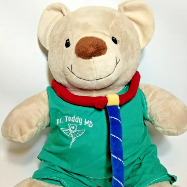 MEDICAL DOCTOR DR Teddy Bear MD Plush Stuffed Animal Green Scrubs ...