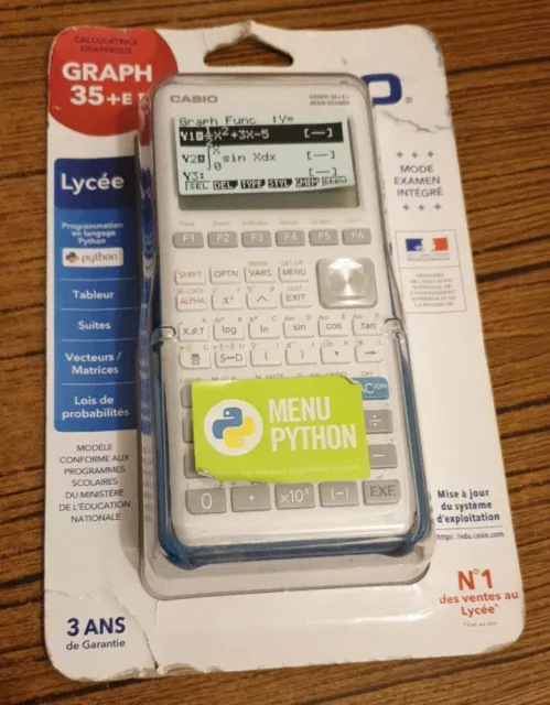 Calculatrice Graphique Casio Graph 35+E II / Mode examen / Menu Python - NEUVE