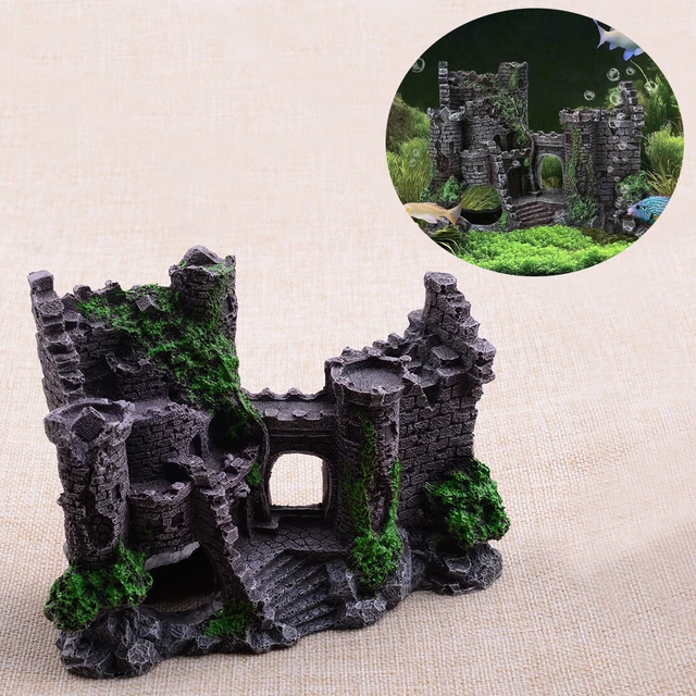 Aquarium Classical Resin Castle Decorations - Fish Tank Realistic Castle