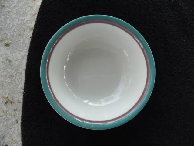 Pfaltzgraff Juniper Green Mauve/Purple Stripes Bands White Soup / Cereal Bowl