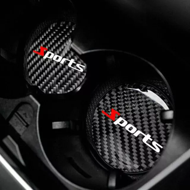 2x Car Cup Holder Anti-Slip Pads Insert Coasters Mats Carbon Fiber Accessories