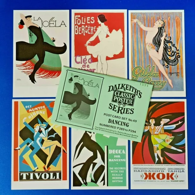 Set of 6 Dalkeith Postcards Classic Advert Poster Series Dancing OF2