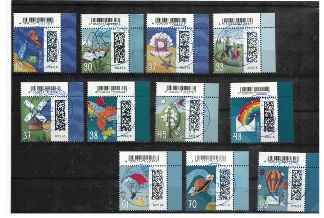 Bund  2022 2023 gestempelt 3702, 3734, 3733, 3736, 3670, 3705, 3704, 3703 Welt 3