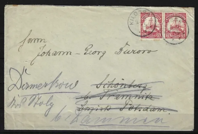 H675) DOA Deutsch-Ostafrika Kolonie Brief Stempel KILOSSA