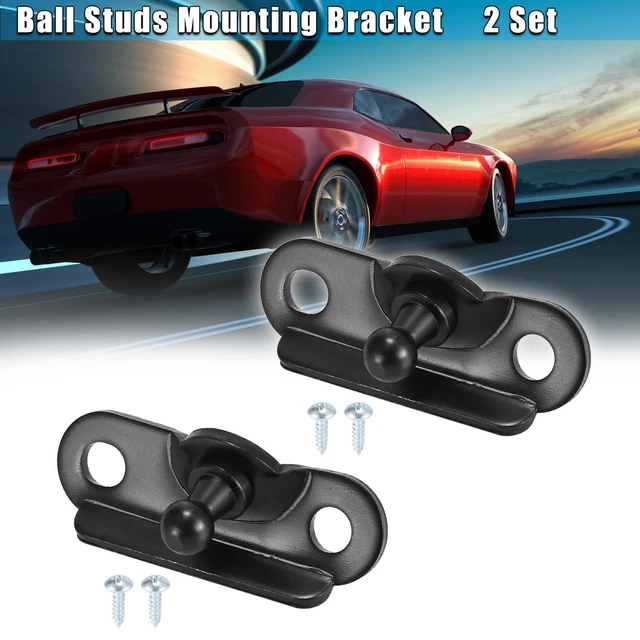 2 Set Black Car Ball Studs Mounting Brackets for Gas Struts Shocks 66x27x22mm