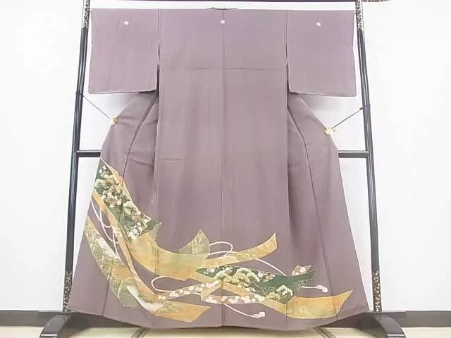 Iro Tomesode Montsuki Kimono    Piece Embroidery Running Water Bran