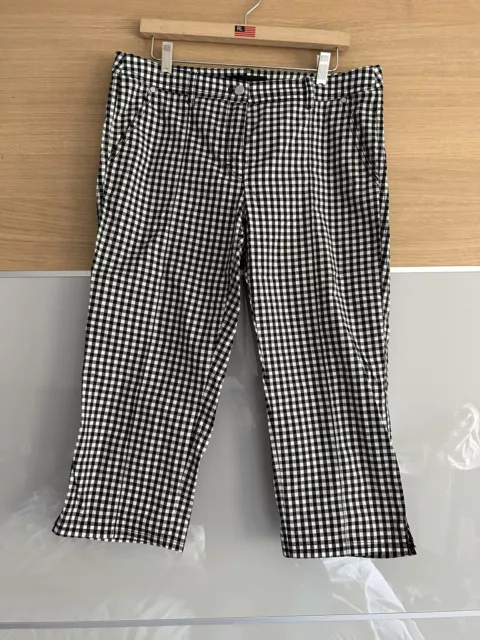 Brax Golf Caprihose Gr. 40 Schwarz Weiß